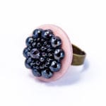 Bague bouton 1920 rose