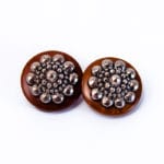 Boucles boutons 1920 marron clip