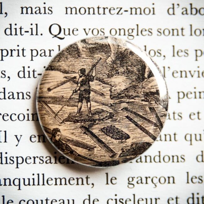 Badge vintage 32mm Bois Flotté