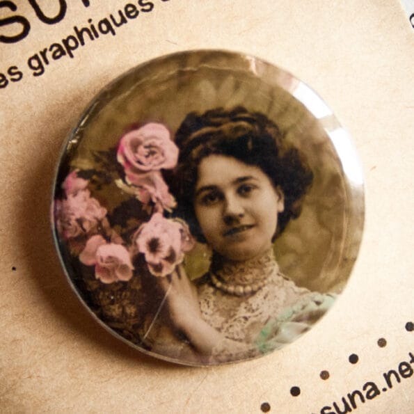 Badge vintage Ces fleurs pour vous