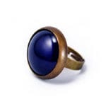 Grosse bague rétro bleue