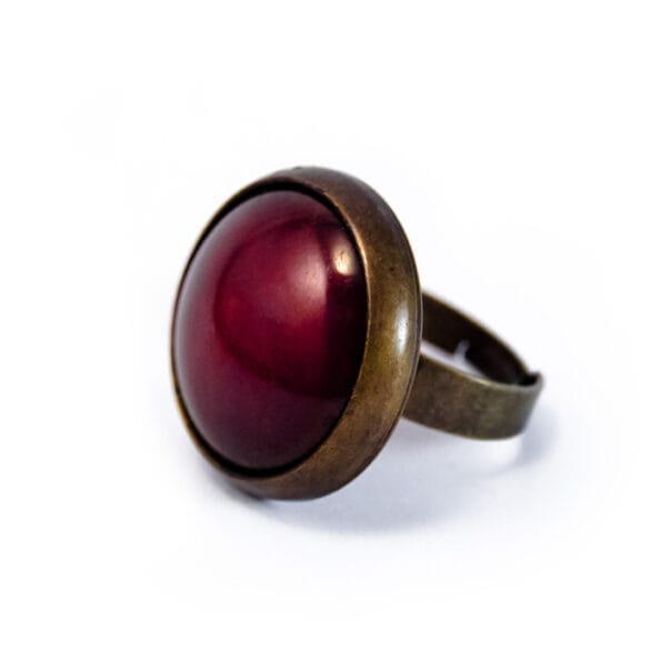 Grosse bague rétro marron