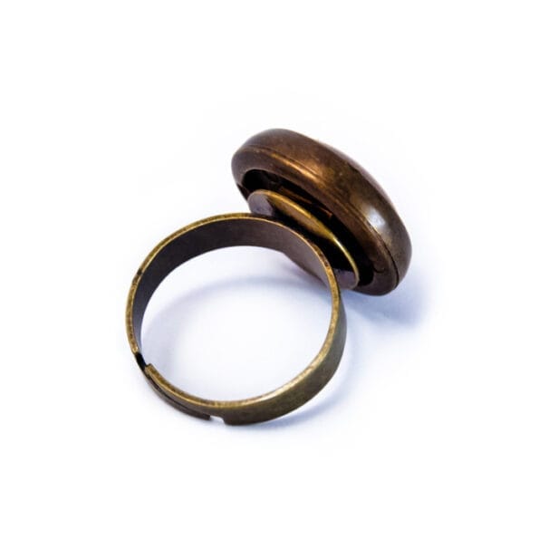 Petite bague rétro marron dos