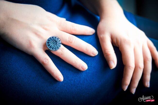 Blue coloured Gisèle ring