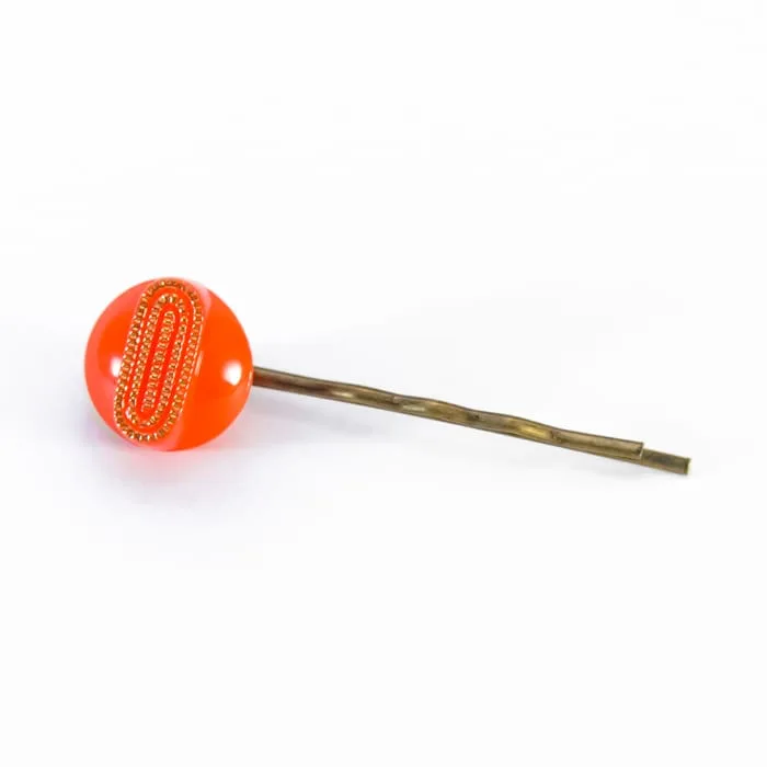 Orange Georgette hair pin