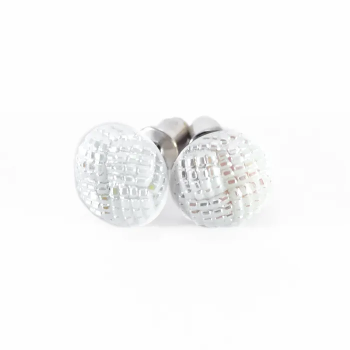 Small white studs earrings Blanche