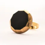 Bague Gabrielle noire et dorée