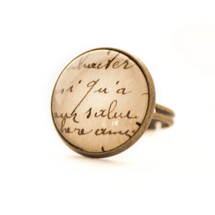 Vintage postcard ring