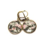 Boucles d’oreilles dorée carte postale Fleurs Buisson