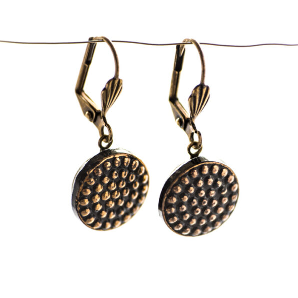 Boucles d'oreilles dormeuses Eliane dorées et noires