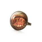 Bague carte postale Timbre Postal Rouge