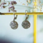 Boucles d’oreilles dormeuses bouton ancien Garance argent inspiration vintage