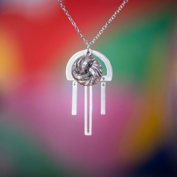 Assuna Medusa Aurélia collier Paula argent - bijou vintage bouton ancien rétro collier ajouré collier léger bijou unique