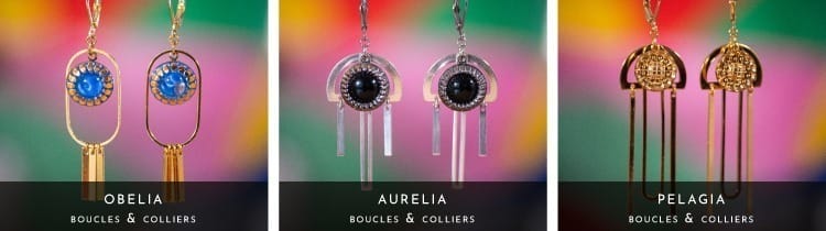 Assuna - collection médusa - boucles d'oreilles et colliers d'inspiration vintage