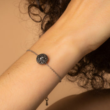 Assuna étoile bracelet chaîne simple bouton ancien Aliénor argenté