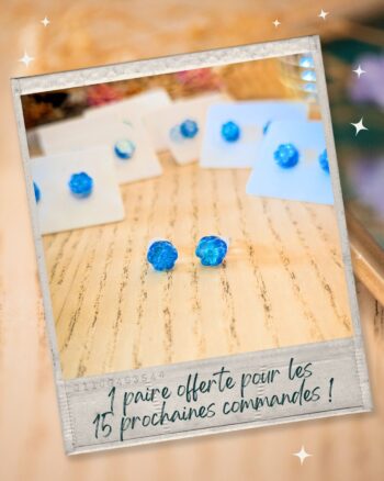 1 paire de boucles d'oreilles offerte pour les 15 prochaines commandes en octobre !