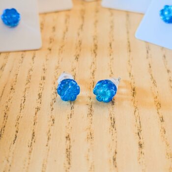 Boucles d'oreilles puces Sophiana bleues