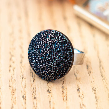 Grande bague Esmée - Assuna Vintage Crafts - bague argentée style rétro, bague art déco, bague vintage argenté pour femme, bijoux bagues rétro argentés faits main en pièce unique, bague au style rétro, bague vintage fait main, bague cadeau