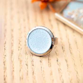 Grande bague Judith - Assuna Vintage Crafts - bague argentée style rétro, bague art déco, bague vintage argenté pour femme, bijoux bagues rétro argentés faits main en pièce unique, bague au style rétro, bague vintage fait main, bague cadeau