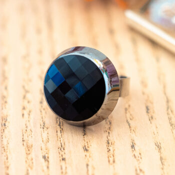 Grande bague Liliane - Assuna Vintage Crafts - bague argentée style rétro, bague art déco, bague vintage argenté pour femme, bijoux bagues rétro argentés faits main en pièce unique, bague au style rétro, bague vintage fait main, bague cadeau