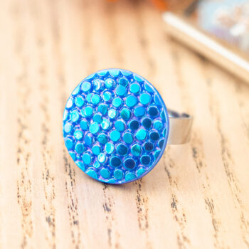 Grande bague Luna - Assuna Vintage Crafts - bague argentée style rétro, bague art déco, bague vintage argenté pour femme, bijoux bagues rétro argentés faits main en pièce unique, bague au style rétro, bague vintage fait main, bague cadeau