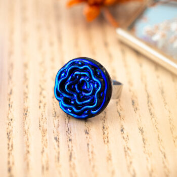 Grande bague Norma - Assuna Vintage Crafts - bague argentée style rétro, bague art déco, bague vintage argenté pour femme, bijoux bagues rétro argentés faits main en pièce unique, bague au style rétro, bague vintage fait main, bague cadeau