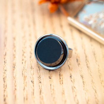 Grande bague Uta - Assuna Vintage Crafts - bague argentée style rétro, bague art déco, bague vintage argenté pour femme, bijoux bagues rétro argentés faits main en pièce unique, bague au style rétro, bague vintage fait main, bague cadeau