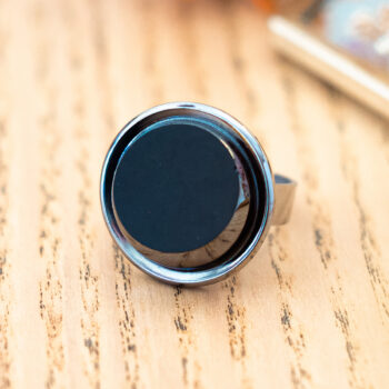 Grande bague Uta - Assuna Vintage Crafts - bague argentée style rétro, bague art déco, bague vintage argenté pour femme, bijoux bagues rétro argentés faits main en pièce unique, bague au style rétro, bague vintage fait main, bague cadeau