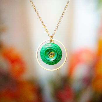 Collier Astre Arielle - Assuna Vintage Crafts - collier doré style rétro, collier art déco, collier vintage doré pour femme, bijoux collier rétro dorés faits main en pièce unique, collier au style rétro, collier vintage fait main, collier cadeau