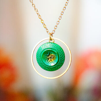 Collier Astre Arielle - Assuna Vintage Crafts - collier doré style rétro, collier art déco, collier vintage doré pour femme, bijoux collier rétro dorés faits main en pièce unique, collier au style rétro, collier vintage fait main, collier cadeau