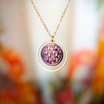 Collier Astre Cécile bronze - Assuna Vintage Crafts - collier doré style rétro, collier art déco, collier vintage doré pour femme, bijoux collier rétro dorés faits main en pièce unique, collier au style rétro, collier vintage fait main, collier cadeau