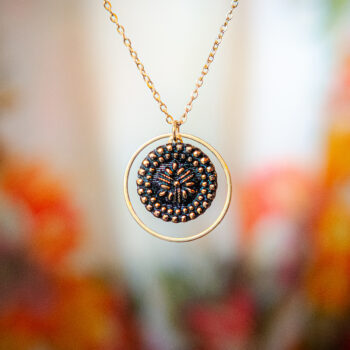 Collier Astre Maud - Assuna Vintage Crafts - collier doré style rétro, collier art déco, collier vintage doré pour femme, bijoux collier rétro dorés faits main en pièce unique, collier au style rétro, collier vintage fait main, collier cadeau