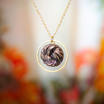 Collier Astre Paula bronze - Assuna Vintage Crafts - collier doré style rétro, collier art déco, collier vintage doré pour femme, bijoux collier rétro dorés faits main en pièce unique, collier au style rétro, collier vintage fait main, collier cadeau