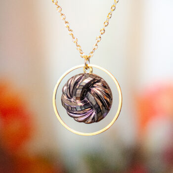 Collier Astre Paula bronze - Assuna Vintage Crafts - collier doré style rétro, collier art déco, collier vintage doré pour femme, bijoux collier rétro dorés faits main en pièce unique, collier au style rétro, collier vintage fait main, collier cadeau