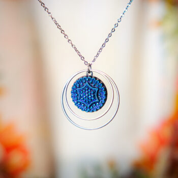 Collier Lunare Aventine - Assuna Vintage Crafts - collier argenté style rétro, collier art déco, collier vintage argenté pour femme, bijoux collier rétro argentés faits main en pièce unique, collier au style rétro, collier vintage fait main, collier cadeau