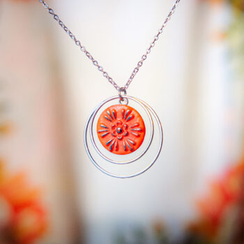 Collier Lunare Hilda - Assuna Vintage Crafts - collier argenté style rétro, collier art déco, collier vintage argenté pour femme, bijoux collier rétro argentés faits main en pièce unique, collier au style rétro, collier vintage fait main, collier cadeau