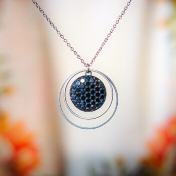 Collier Lunare Thémis - Assuna Vintage Crafts - collier argenté style rétro, collier art déco, collier vintage argenté pour femme, bijoux collier rétro argentés faits main en pièce unique, collier au style rétro, collier vintage fait main, collier cadeau