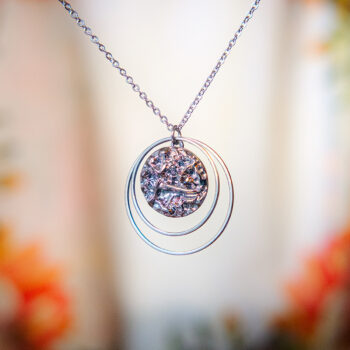 Collier Lunare Vera - Assuna Vintage Crafts - collier argenté style rétro, collier art déco, collier vintage argenté pour femme, bijoux collier rétro argentés faits main en pièce unique, collier au style rétro, collier vintage fait main, collier cadeau