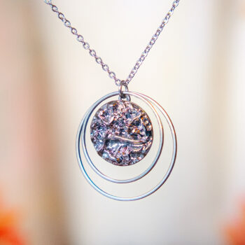 Collier Lunare Vera - Assuna Vintage Crafts - collier argenté style rétro, collier art déco, collier vintage argenté pour femme, bijoux collier rétro argentés faits main en pièce unique, collier au style rétro, collier vintage fait main, collier cadeau