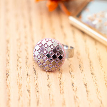 Petite bague Eugénie - Assuna Vintage Crafts - bague argentée style rétro, bague art déco, bague vintage argenté pour femme, bijoux bagues rétro argentés faits main en pièce unique, bague au style rétro, bague vintage fait main, bague cadeau