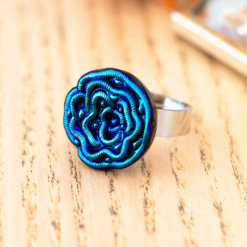 Petite bague Norma - Assuna Vintage Crafts - bague argentée style rétro, bague art déco, bague vintage argenté pour femme, bijoux bagues rétro argentés faits main en pièce unique, bague au style rétro, bague vintage fait main, bague cadeau