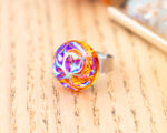 Petite bague Ondine orange – Assuna Vintage Crafts – bague argentée style rétro, bague art déco, bague vintage argenté pour femme, bijoux bagues rétro argentés faits main en pièce unique, bague au style rétro, bague vintage fait main, bague cadeau