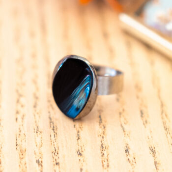 Petite bague Yvette - Assuna Vintage Crafts - bague argentée style rétro, bague art déco, bague vintage argenté pour femme, bijoux bagues rétro argentés faits main en pièce unique, bague au style rétro, bague vintage fait main, bague cadeau