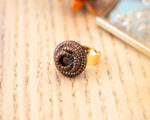 Petite bague Faustine bronze - Assuna Vintage Crafts - bague dorée style rétro, bague art déco, bague vintage doré pour femme, bijoux bagues rétro dorés faits main en pièce unique, bague au style rétro, bague vintage fait main, bague cadeau