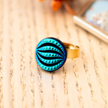 Petite bague Sibel - Assuna Vintage Crafts - bague dorée style rétro, bague art déco, bague vintage doré pour femme, bijoux bagues rétro dorés faits main en pièce unique, bague au style rétro, bague vintage fait main, bague cadeau