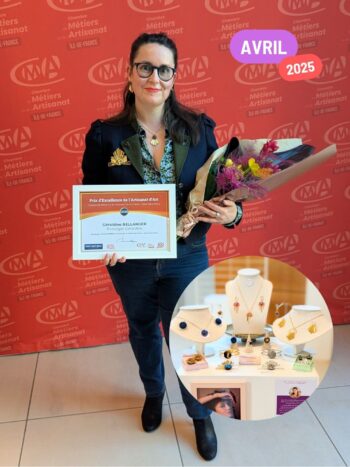 En avril, j’ai reçu le Prix d’Excellence des Métiers de l’Artisanat d’Art. Un moment très fort émotionnellement, difficile à réaliser sur le coup, mais qui donne beaucoup de sens à tout le travail accompli.