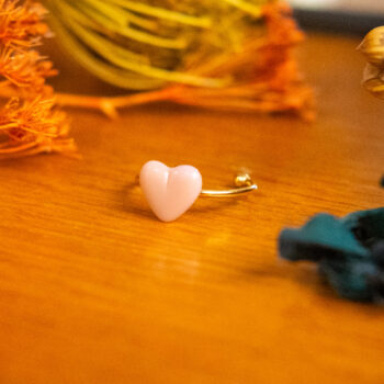 Bague fine Barbara rose dorée - bague boutons ancien cœur - bague coeur - bague saint-valentin